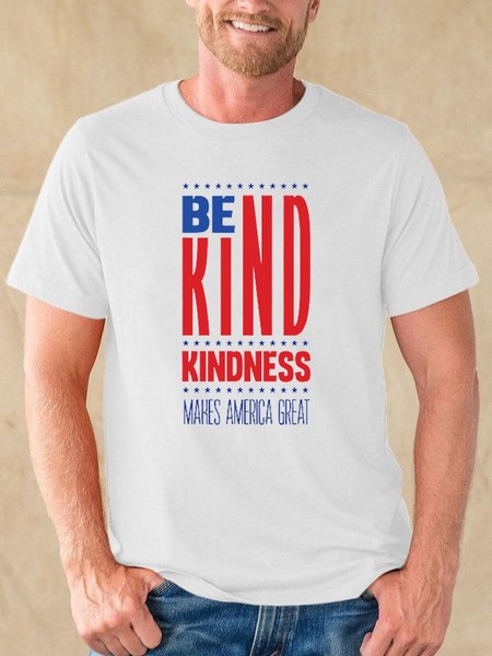 

Be Kind Kindness Makes America Great Graphic Men's Tee, White, T-shirts