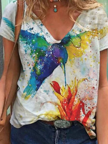 

Casual Shift Short Sleeve T-shirt, White, Tees & T-shirts