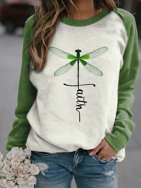 

Casual Green Dragonfly Long Sleeve Floral-Print Tops, Hoodies & Sweatshirts