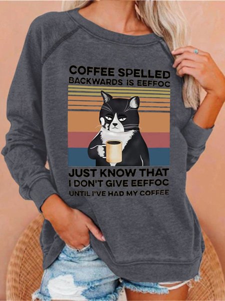 

Coffee Spelled Backwards Is Eeffoc Balck Cat Sweatshirt, Deep gray, Hoodies&Sweatshirts