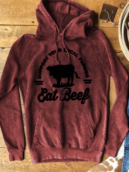 

Animal Printed Sports Hoodie Sweatshirts, Red brown, Sweatshirts & Hoodies