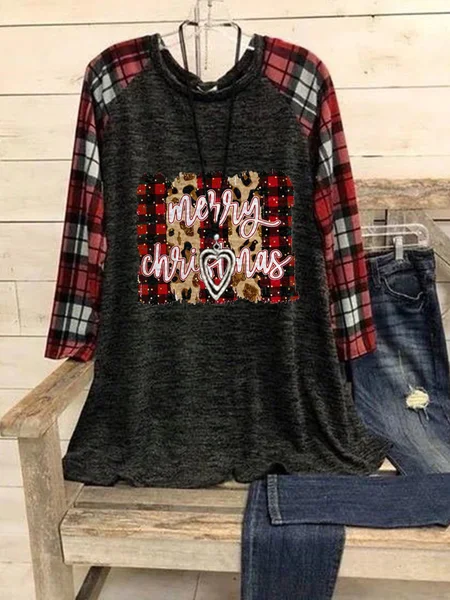 

Round Neck Long Sleeve Casual Printed Shirts & Tops, Red, Tops