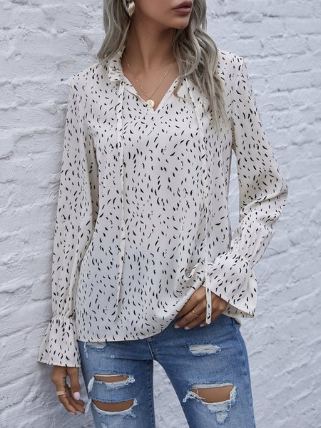 

Daily Printed Long Sleeve Top, White, Tops