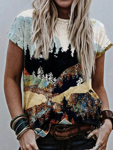 

Cotton Vintage T-shirt, As picture, Auto-Clearance