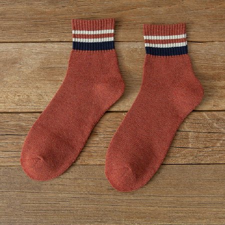 

Men's winter thick warm terry socks in tube socks, Rust, Men Socks