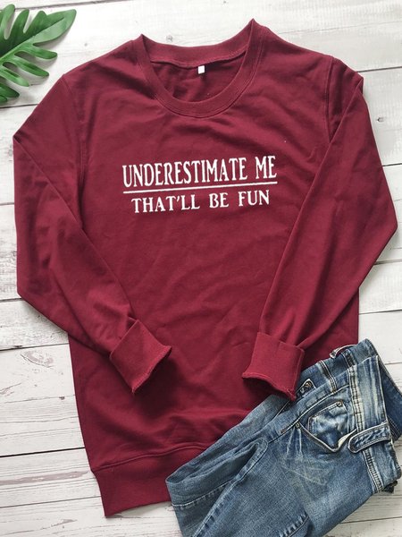 

Vintage Lettera Stampato taglia grande Maniche Lunghe Girocollo Casuale Felpa Top, Vino rosso, Hoodies & Sweatshirts