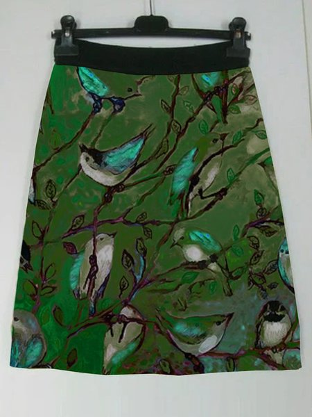 

Plus Size Casual Cotton-Blend Casual Skirts, Green, Skirts