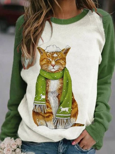 

Crew Neck Casual Long Sleeve Sweatshirt, White, Hoodies & Sweatshirts