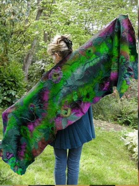 

Women Vintage Green Long Scarf, Scarves&Gloves