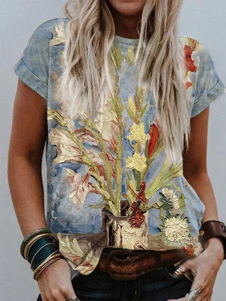 

LADIES VAN GOGH PAINTING TEE, Multicolor, T-Shirts