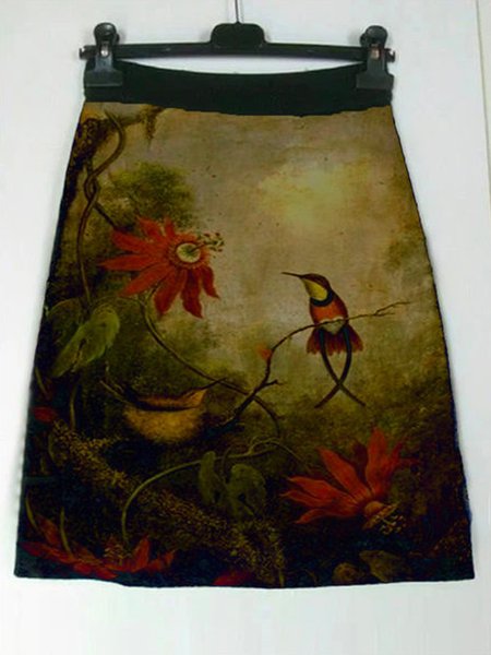 

A-line Mini Gonna, Verde scuro, Skirts