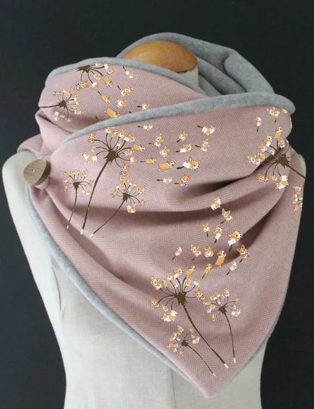 

Corgi Dog Dandelion Graphic Scarf, Pink, Scarves&Gloves