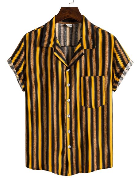 

Men's Printed Basic Linen Shirts, Yellow, Winter Clearance
