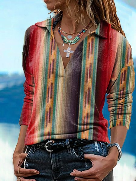 

Long Sleeve Casual Shirts & Tops, As picture, Blouses & Shirts