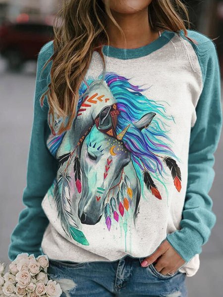 

Vintage Long Sleeve Sweatshirt, Blue, Hoodies & Sweatshirts