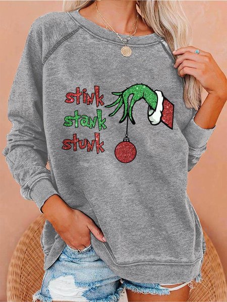 

STINK STANK STUNK Graphic Sweatshirt, Gray, Hoodies & Sweatshirts