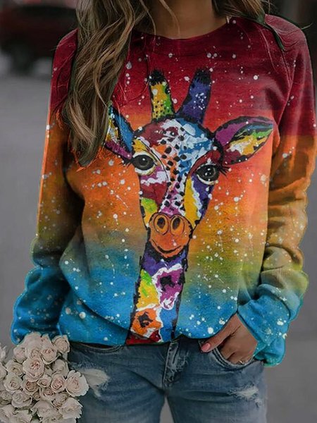 

Long Sleeve Cotton-Blend Sweatshirt, Multicolor, Hoodies & Sweatshirts