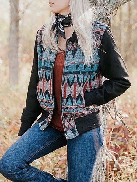 

Casual Long Sleeve Fleece Coat, Blue, Coats