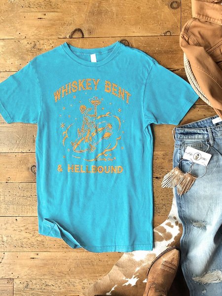 

Letter print round neck casual women's short sleeve top, Blue, T-shirts