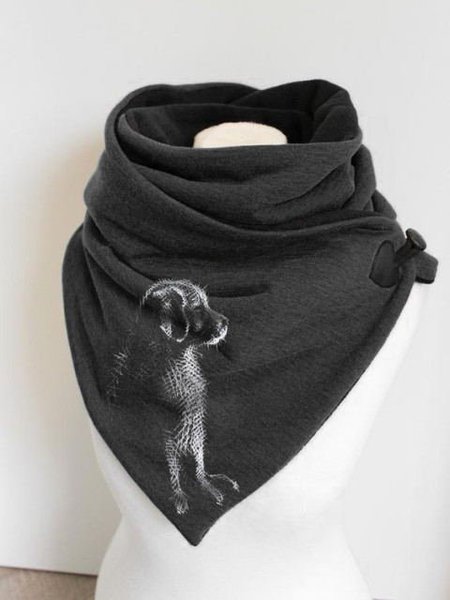 

Vintage Dog Print Scarf, Black, Scarfs