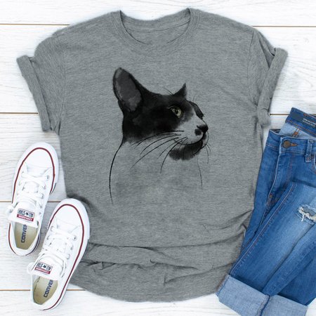 

Cat T-shirt, Gray, T-shirts