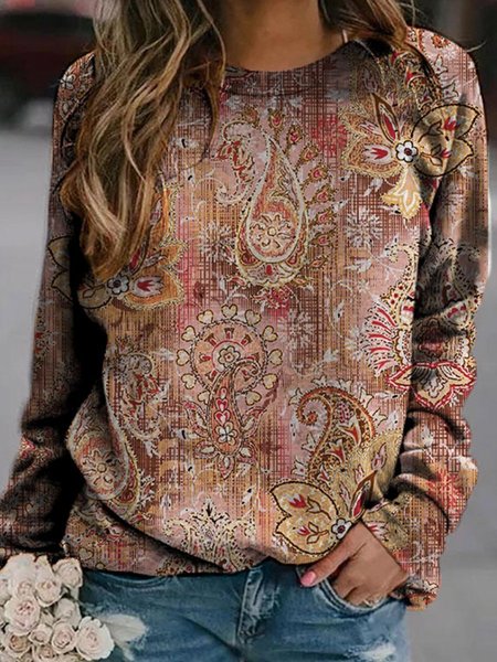 

Cotton Casual Long Sleeve Paisley Shirts & Tops, Image color, Hoodies & Sweatshirts
