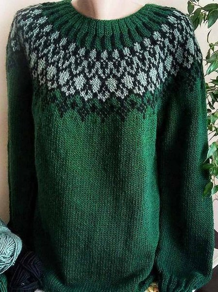 

Long Sleeve Vintage Sweater, Green, Sweaters