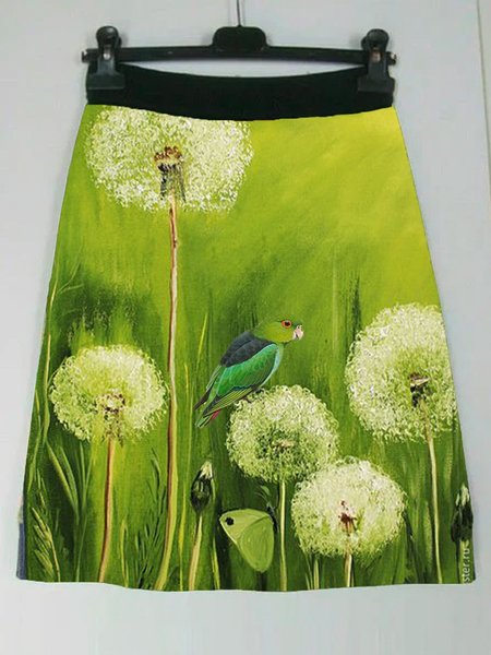 

Floral Sweet Floral-Print Skirt, Green, Skirts