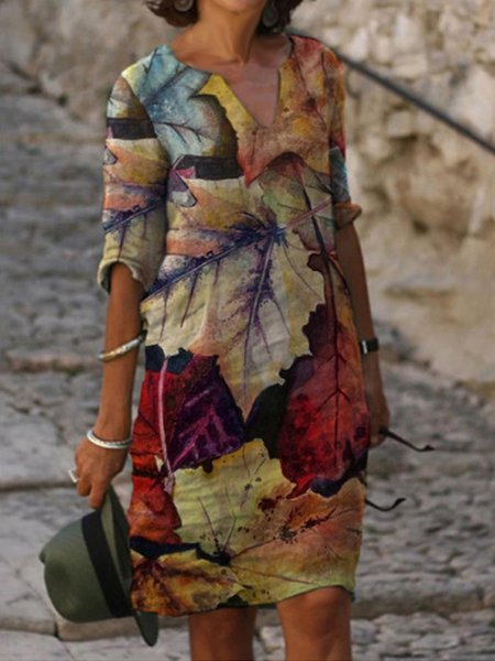 

Abito Lungo Casuale Personalità Stampato Da Donna, Multicolore, Dresses