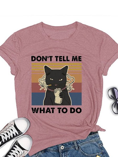 

Don't Tell Me What To Do Cat Graphic Tee, Brick red, T-shirts