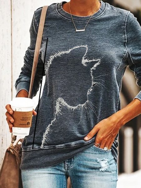 

Shift Long Sleeve Cotton Shirts & Tops, Gray, Hoodies & Sweatshirts
