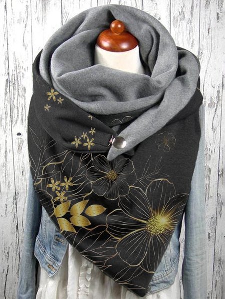 

Sciarpa Scialle Stampato, Nero, Scarves&Gloves