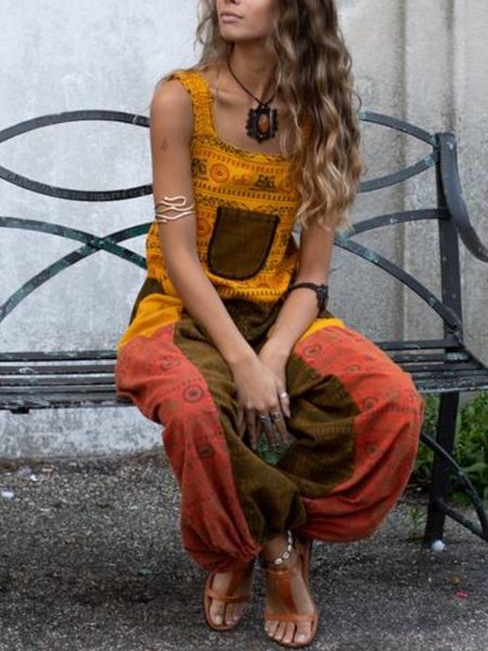 

Vintage Floral-Print One-Pieces, Yellow, Bottoms