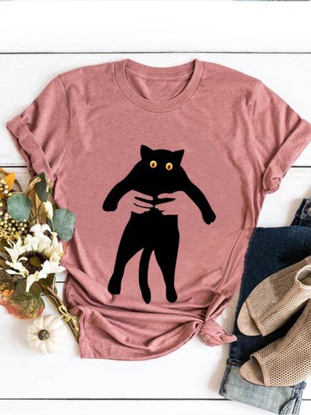 

Fun Cat Graphic Sweatshirt, Brick red, T-shirts