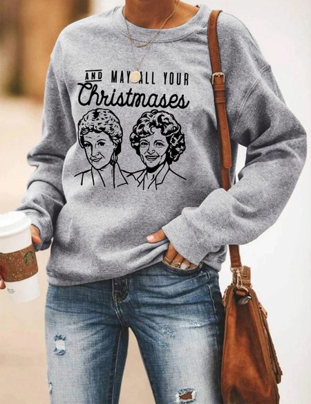 

May All Your Christmases Sweatshirt, Gray, Hoodies&Sweatshirts