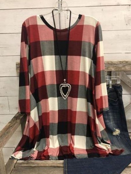

Vintage Round Neck Printed Shirts & Tops, Multicolor, Tops