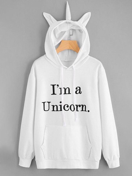 

I'm A Unicorn Slogan Print 3D Design Hoodie, White, Hoodies&Sweatshirts