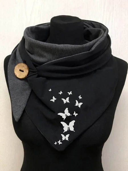 Farfalla Stampare Sciarpe & Scialli, Nero, Scarves&Gloves