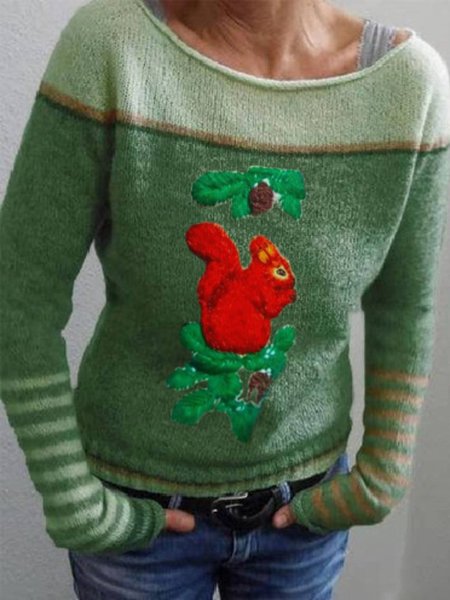 

Scoop Neckline Sweater, Green, Sweaters