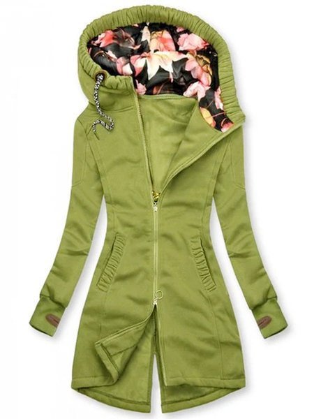 

Esteso Incappucciato Giacca, Verde, Coats & Jackets