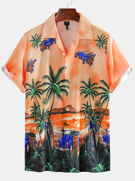 

Men's Printed Floral Shirts, Orange, Blouses&Shirts