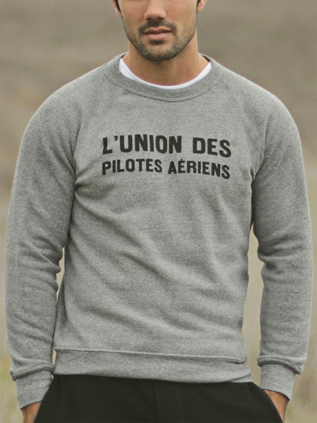 

Gray Crew Neck Letter Casual Men's Fashion Print Sweatshirt, Men