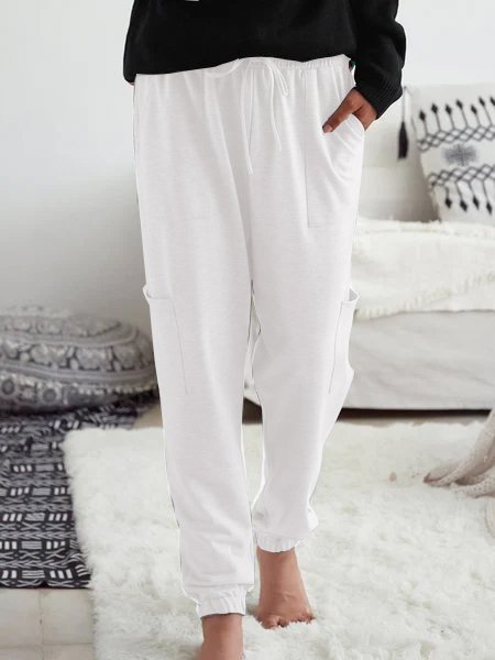 

Pantaloni Semplice Tasche, Bianco, Pants