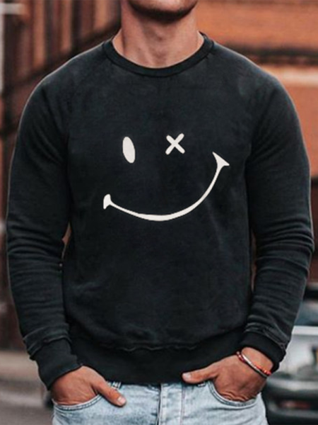 

Black Casual Geometric Sweatshirt, Men