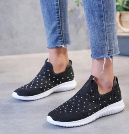 

Womlen Woven Breathable Sneaker Sheaker Shoes, Black, Shoes