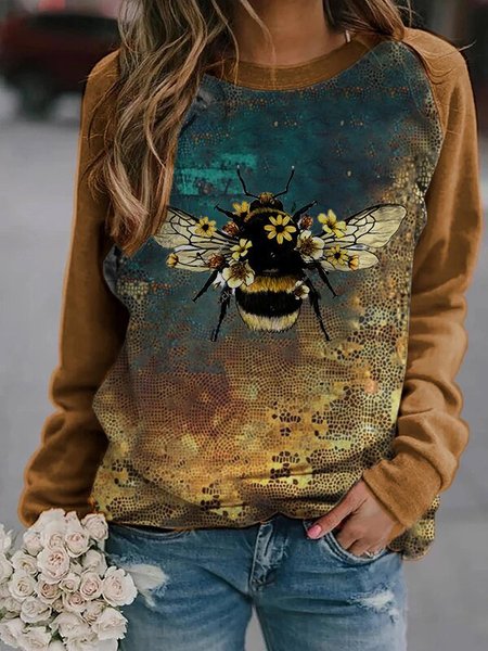 

Long Sleeve Cotton Crew Neck Casual Shirts & Tops, Image color, Tops