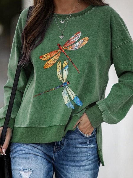 

Top Maniche Lunghe Girocollo Casuale Stampato Floreale, Verde, Hoodies & Sweatshirts