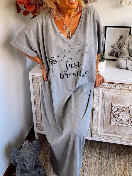 

Loosen Casual Dresses, Gray, Casual Dresses