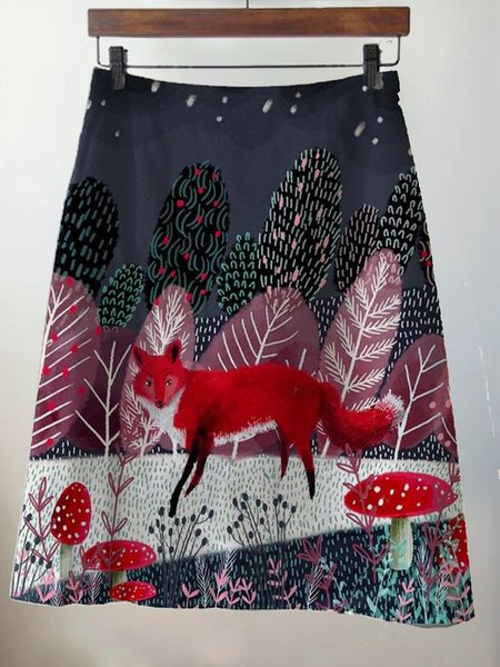 

Holiday Floral-Print Skirt, Multicolor, Skirts