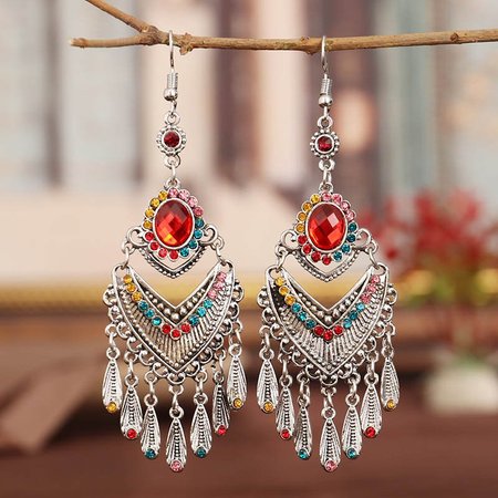 

National Wind Vintage Earrings, Color1, Accessories
